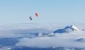 Winterballonfahrt in den Alpen